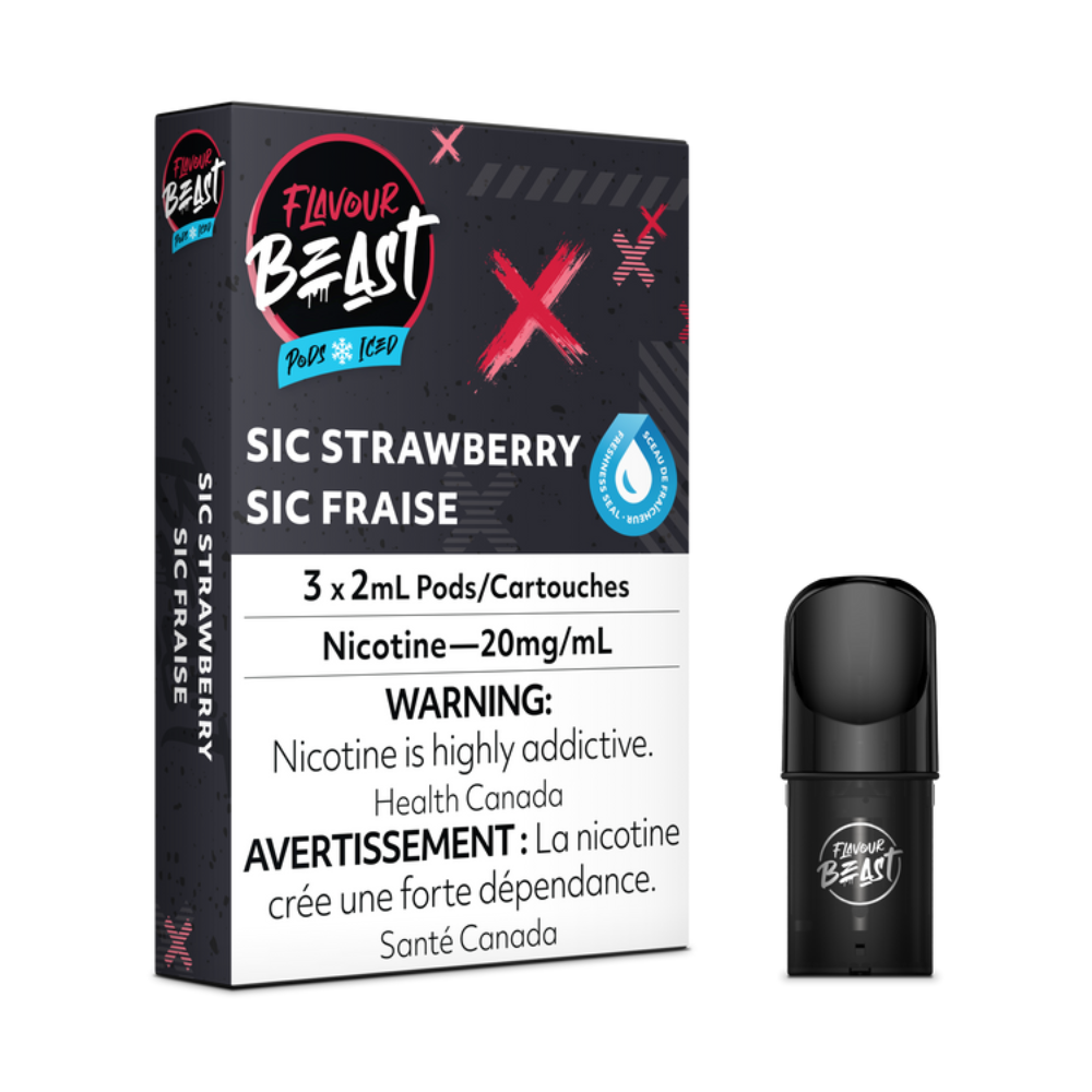 Flavour Beast Pods - Sic Starwberry Iced (3 Pack)