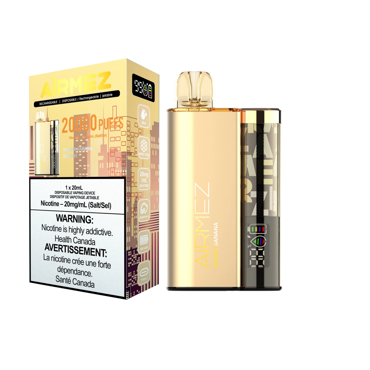 Airmez Disposable Vape 20mL - Bussin Banana