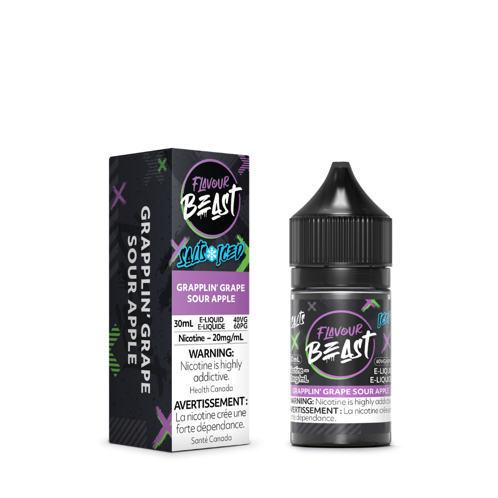 Flavour Beast Vape Juice Salt Nic - Grappin Grape Sour Apple Iced (30mL)