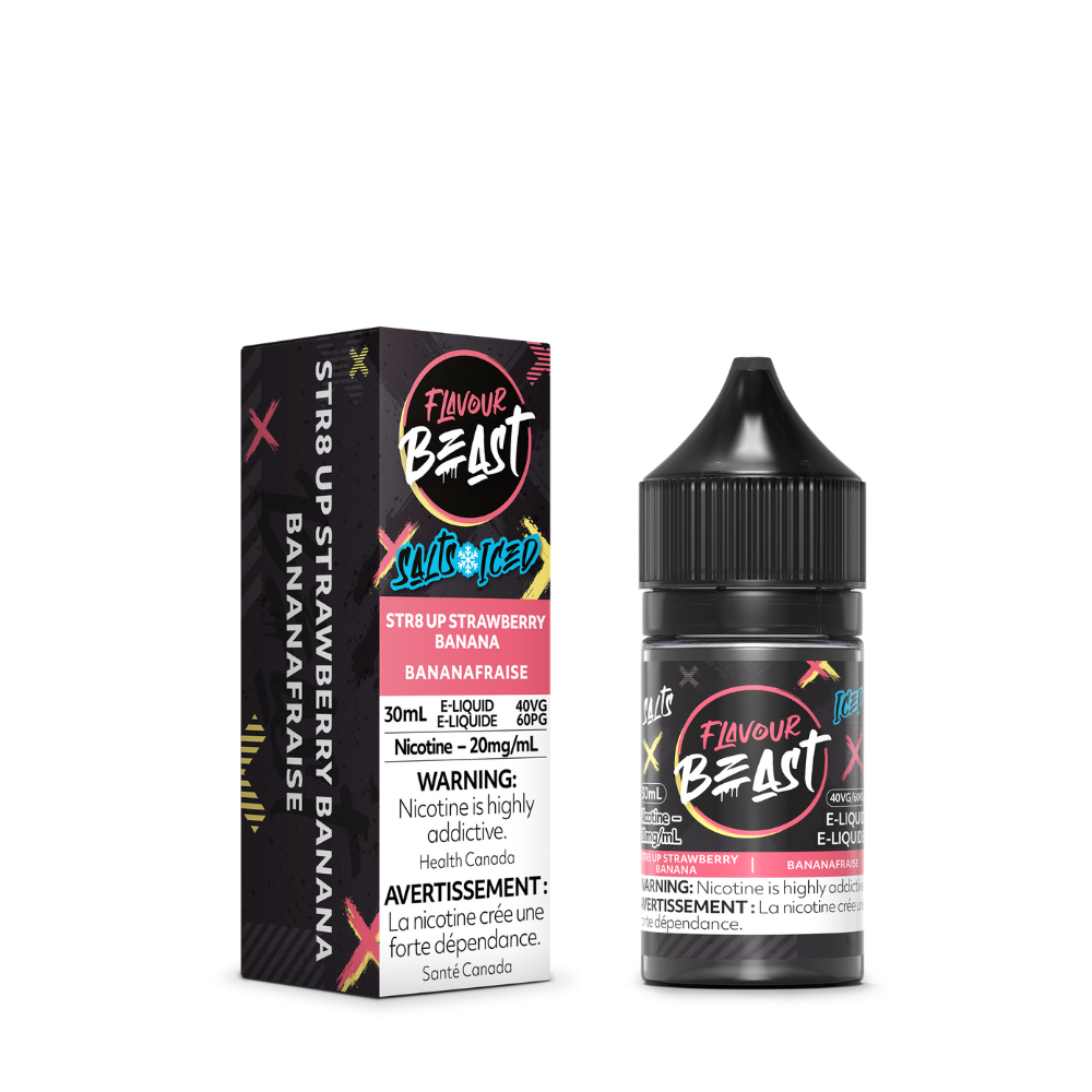 Flavour Beast Vape Juice Salt Nic - Str8 Up Strawberry Banana (30mL)