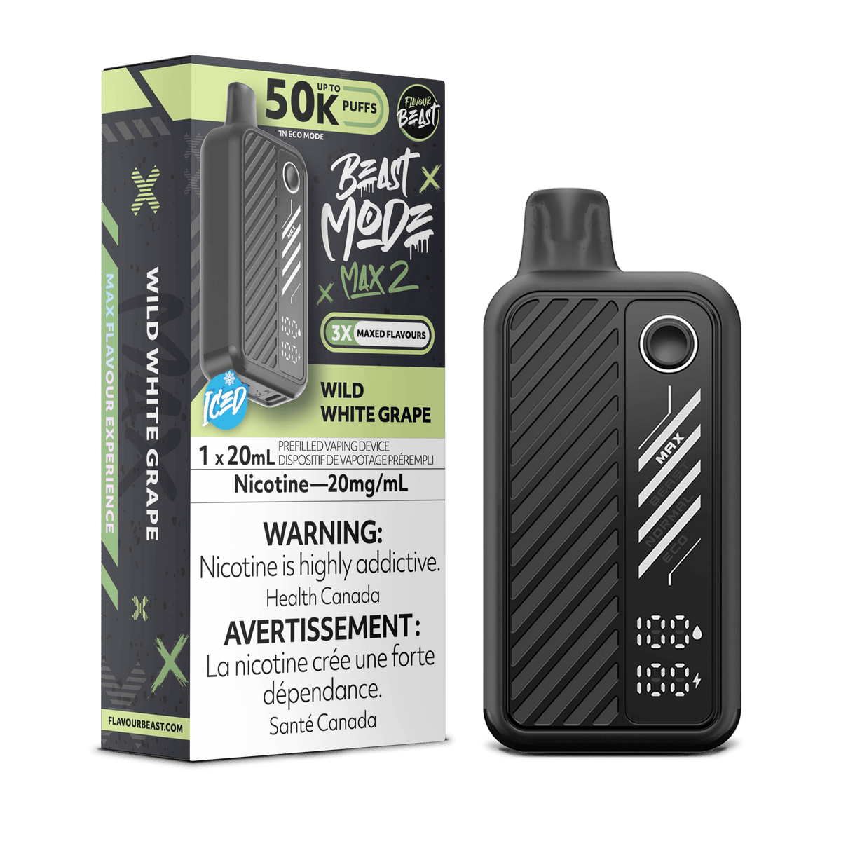 Wild White Grape - Flavour Beast Beast Mode Max 2 50K Disposable Vape (20mL)