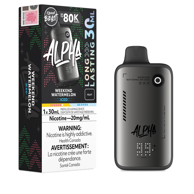 Flavour Beast Alpha Disposable vape 30ml (80k puffs) - Weekend Watermelon Iced