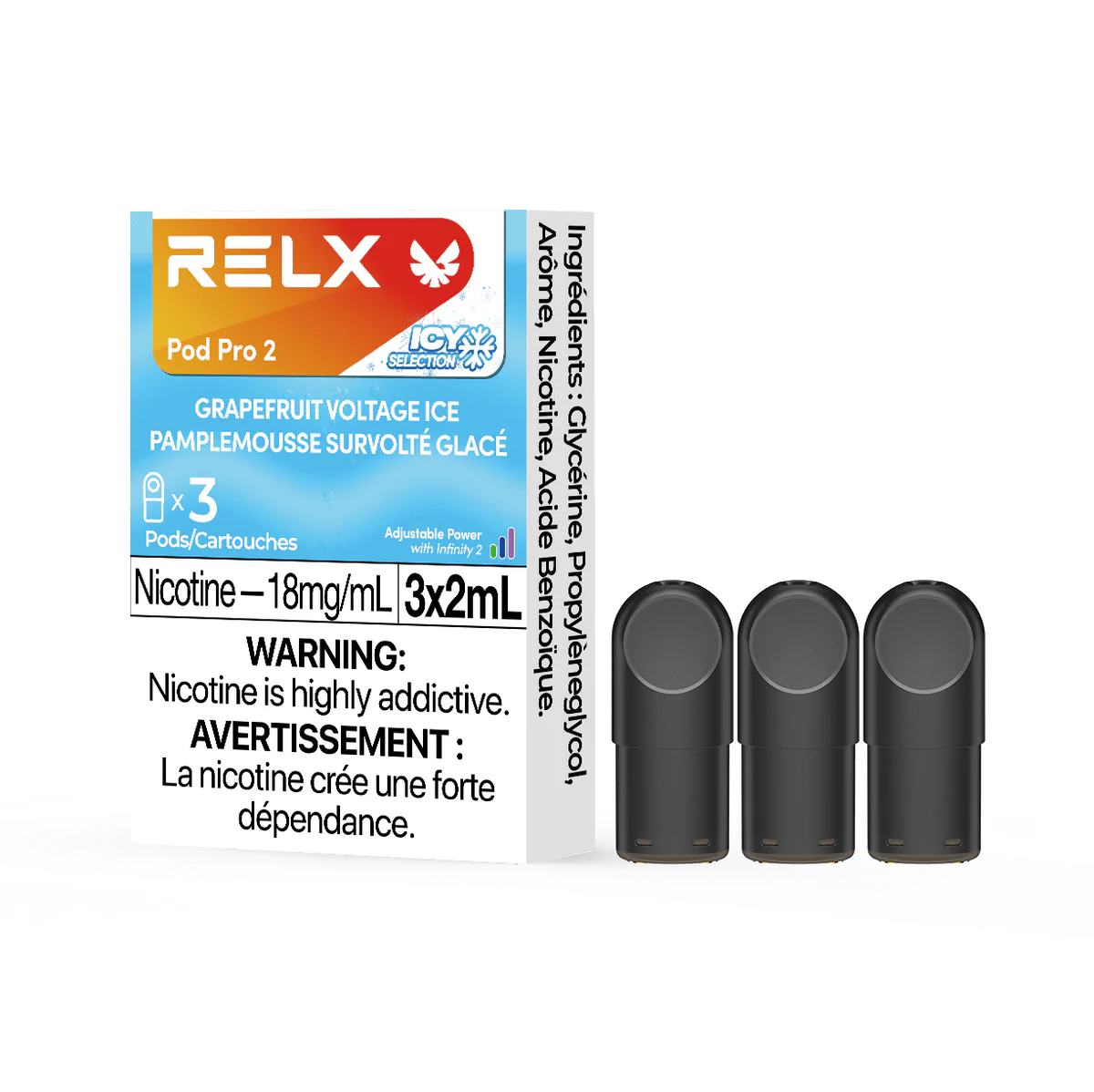 RELX Pod Pro 2 - Grapefruit Voltage Ice (3 Pack)