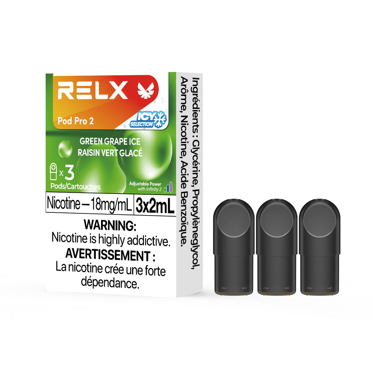 RELX Pod Pro 2 - Green Grape Ice (3 Pack)