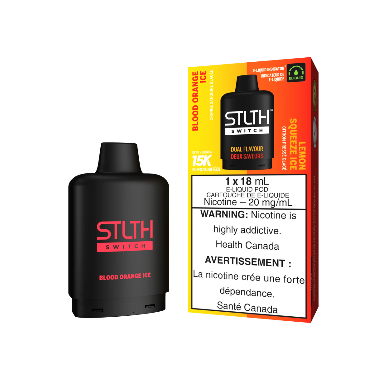 Blood Orange Ice | Lemon Squeeze Ice - STLTH Switch Vape Pods 15K