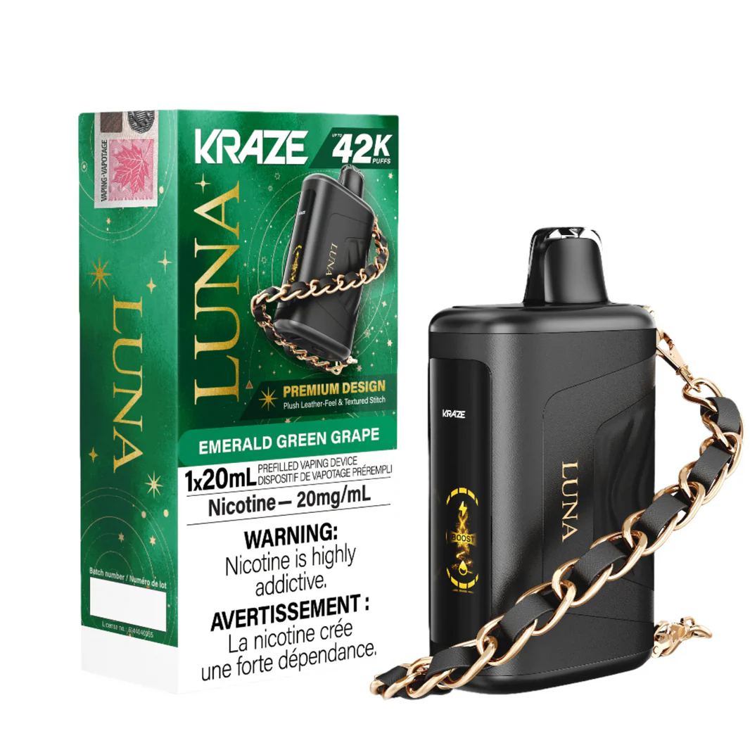 Emerald Green Grape - Kraze Luna Disposable Vape (42K Puffs)
