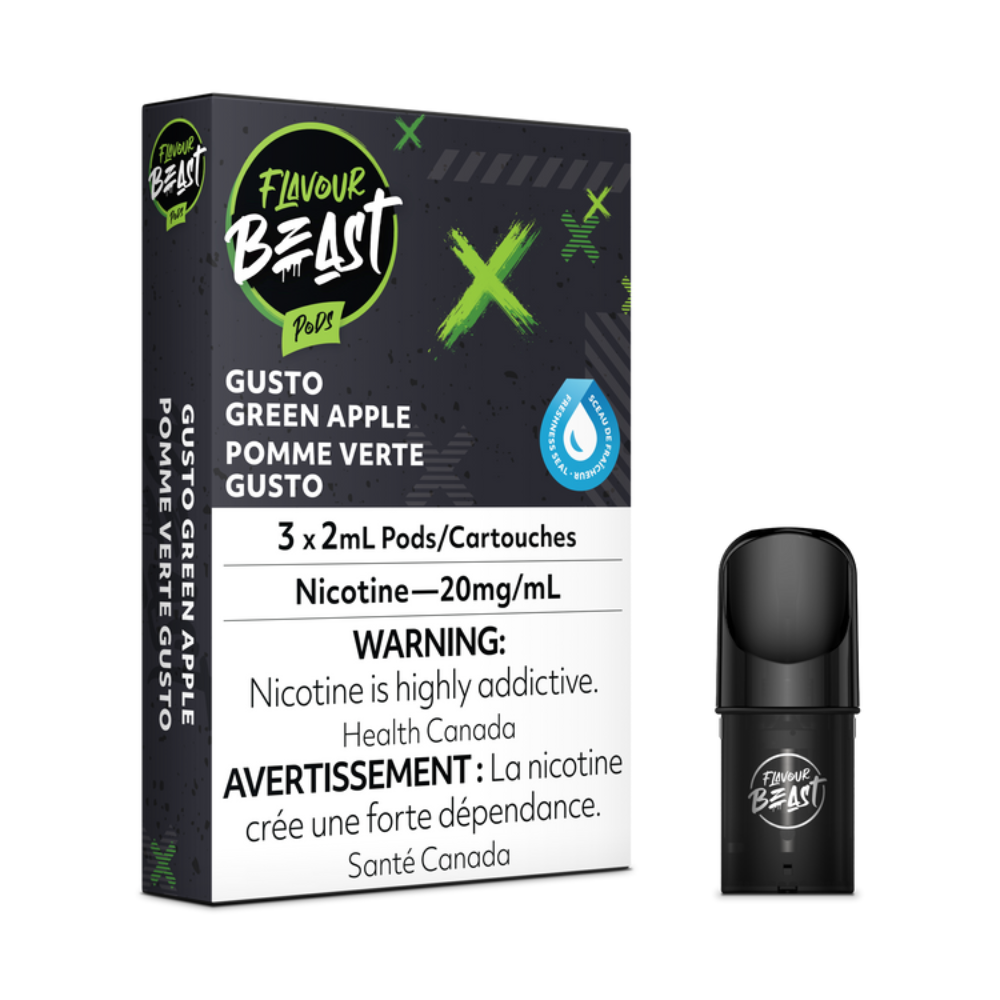 Flavour Beast Pods – Gusto Green Apple (3 Pack)