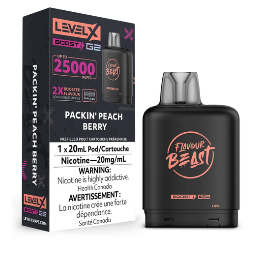 Level X Flavour Beast Boost G2 25K – Packin Peach Berry
