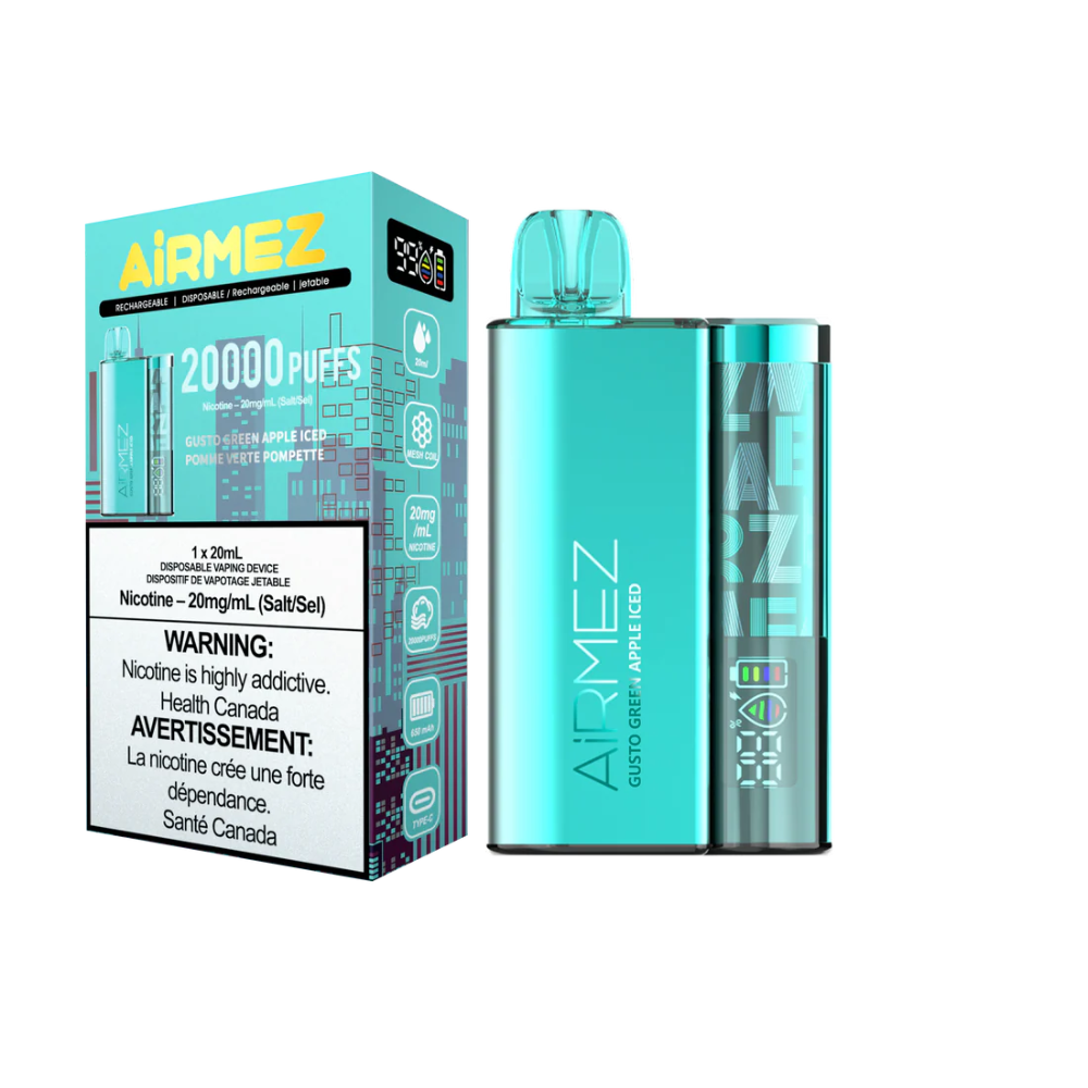 Airmez Disposable Vape 20mL - Gusto Green Apple Iced