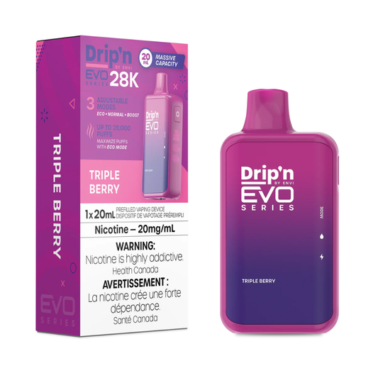 Dripn EVO 28K Disposable Vape - Triple Berry (20mL)