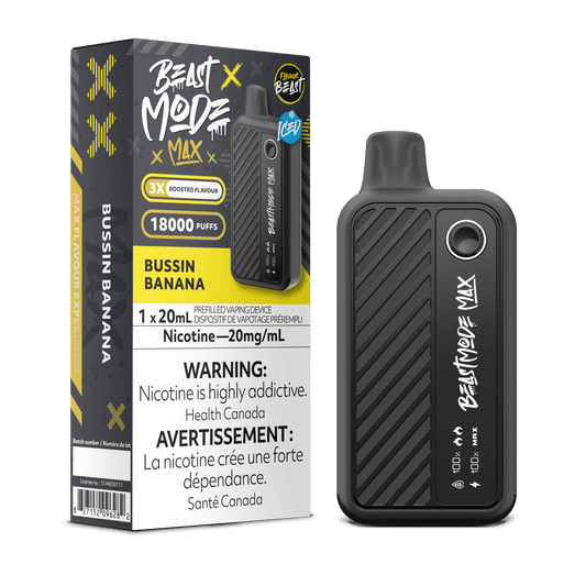 Bussin Banana Iced - Flavour Beast Beast Mode 18K Disposable Vape (20mL)