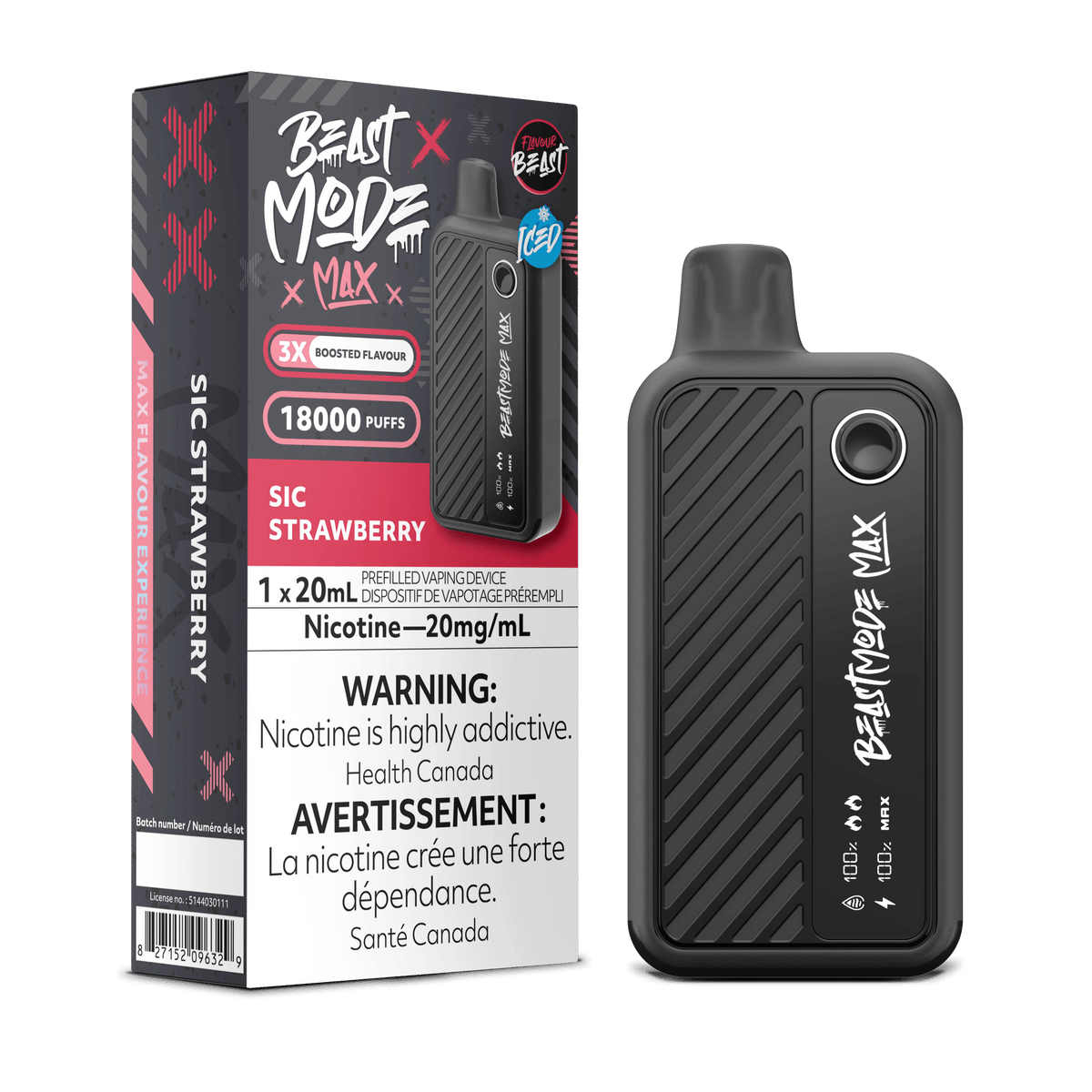 Sic Strawberry - Flavour Beast Beast Mode 18K Disposable Vape (20mL)
