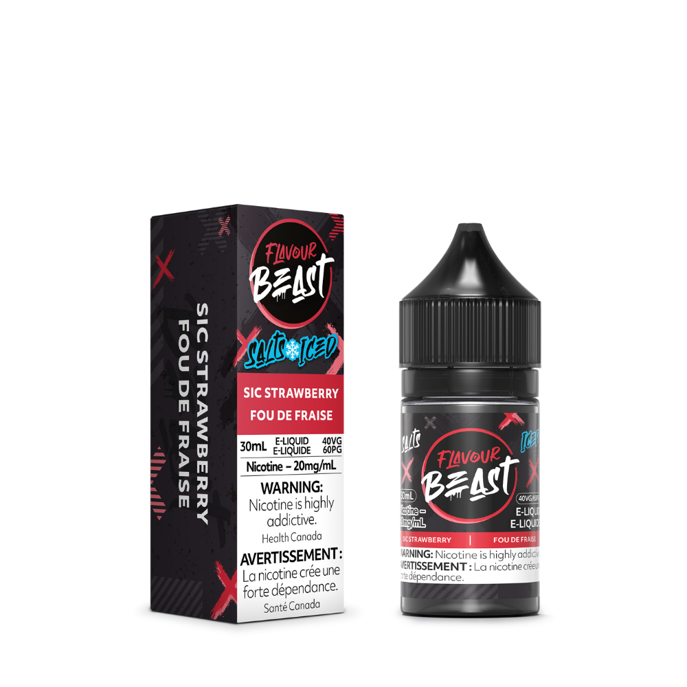 Flavour Beast Vape Juice Salt Nic - Sic Strawberry Iced (30mL)