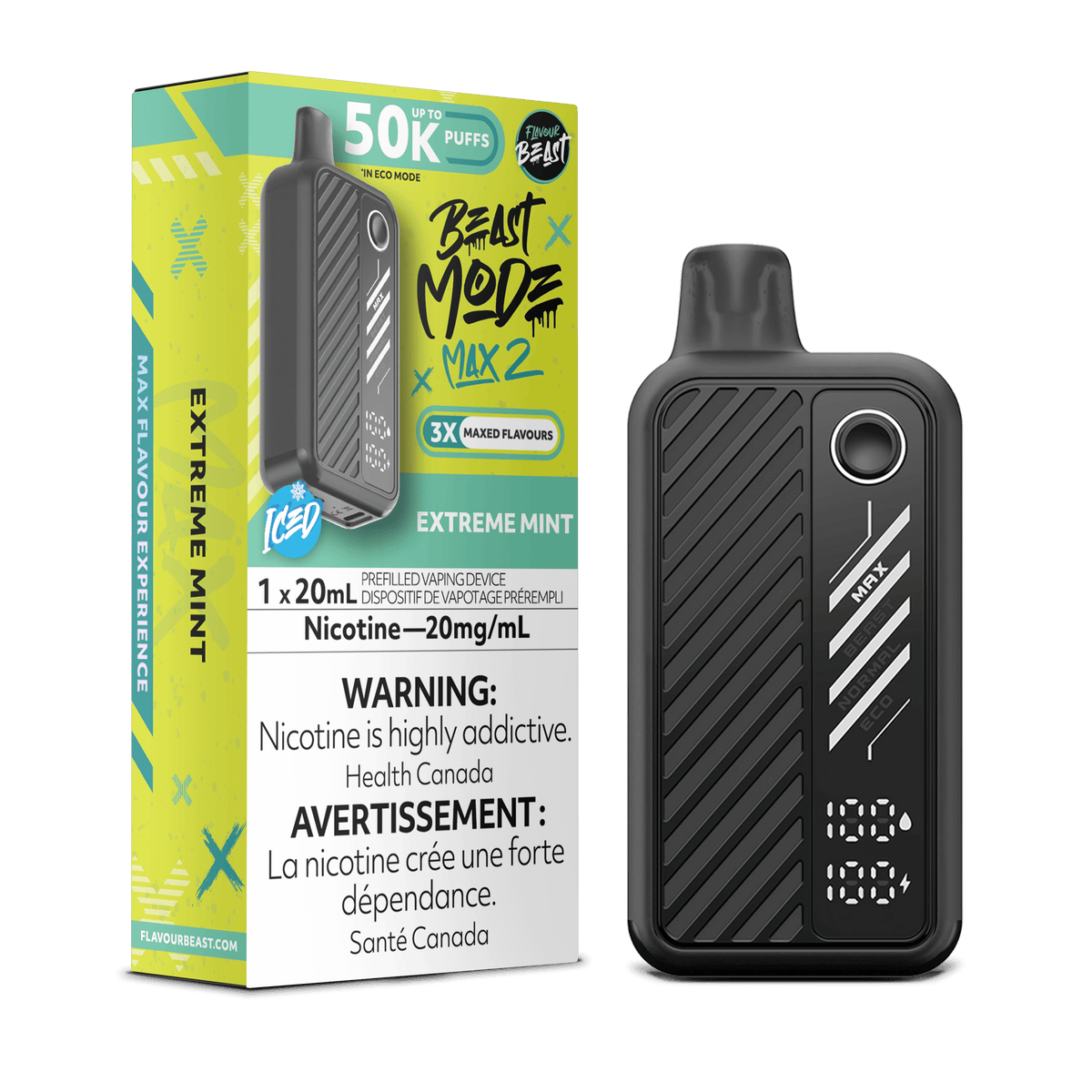 Extreme Mint - Flavour Beast Beast Mode Max 2 50K Disposable Vape (20mL)