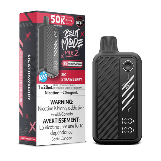 Sic Strawberry - Flavour Beast Beast Mode Max 2 50K Disposable Vape (20mL)