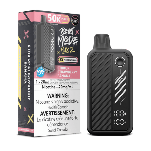 Str8 up Strawberry Banana - Flavour Beast Beast Mode Max 50K Disposable Vape (20mL)