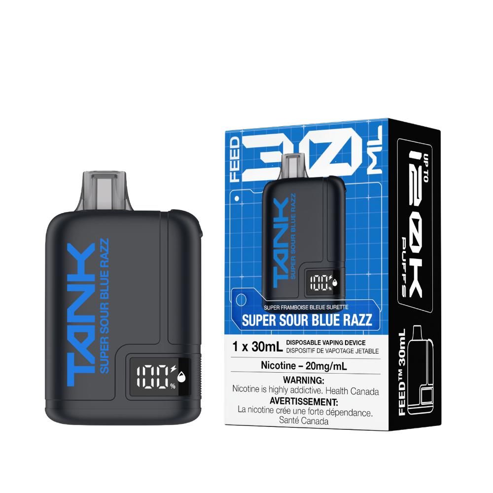 Super Sour Blue Razz  -FEED Tank 120k Disposable vape