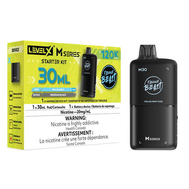 Flavour Beast Level X M Series Starter Kit - Polar Mint Iced (30mL / 20mg/mL)