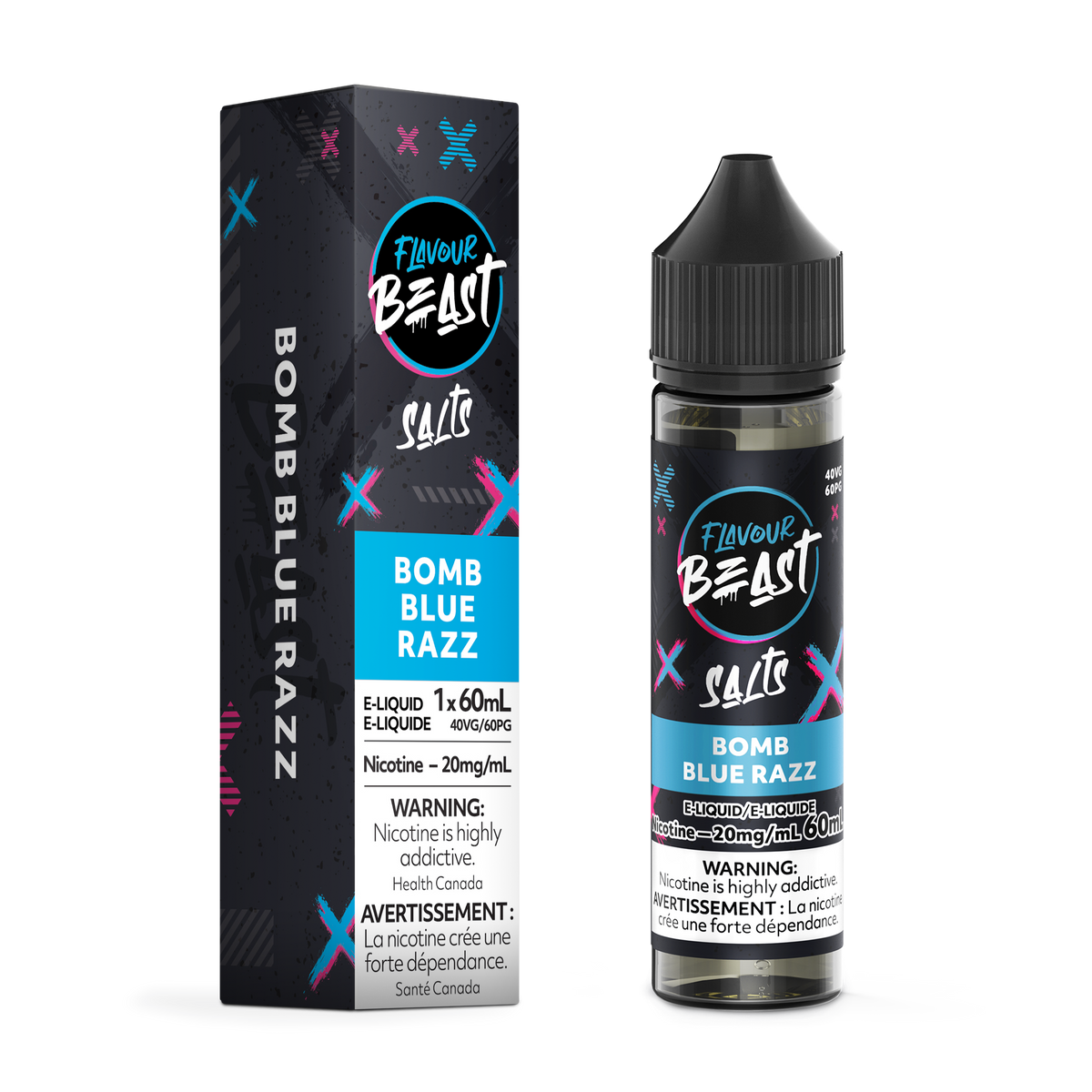 Flavour Beast Vape Juice Salt Nic - Bomb Blue Razz (60mL)