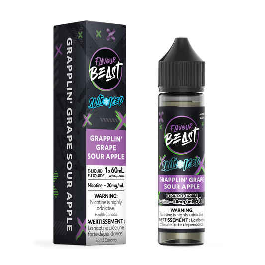 Flavour Beast Vape Juice Salt Nic - Grapplin Grape Sour Apple Iced (60mL)