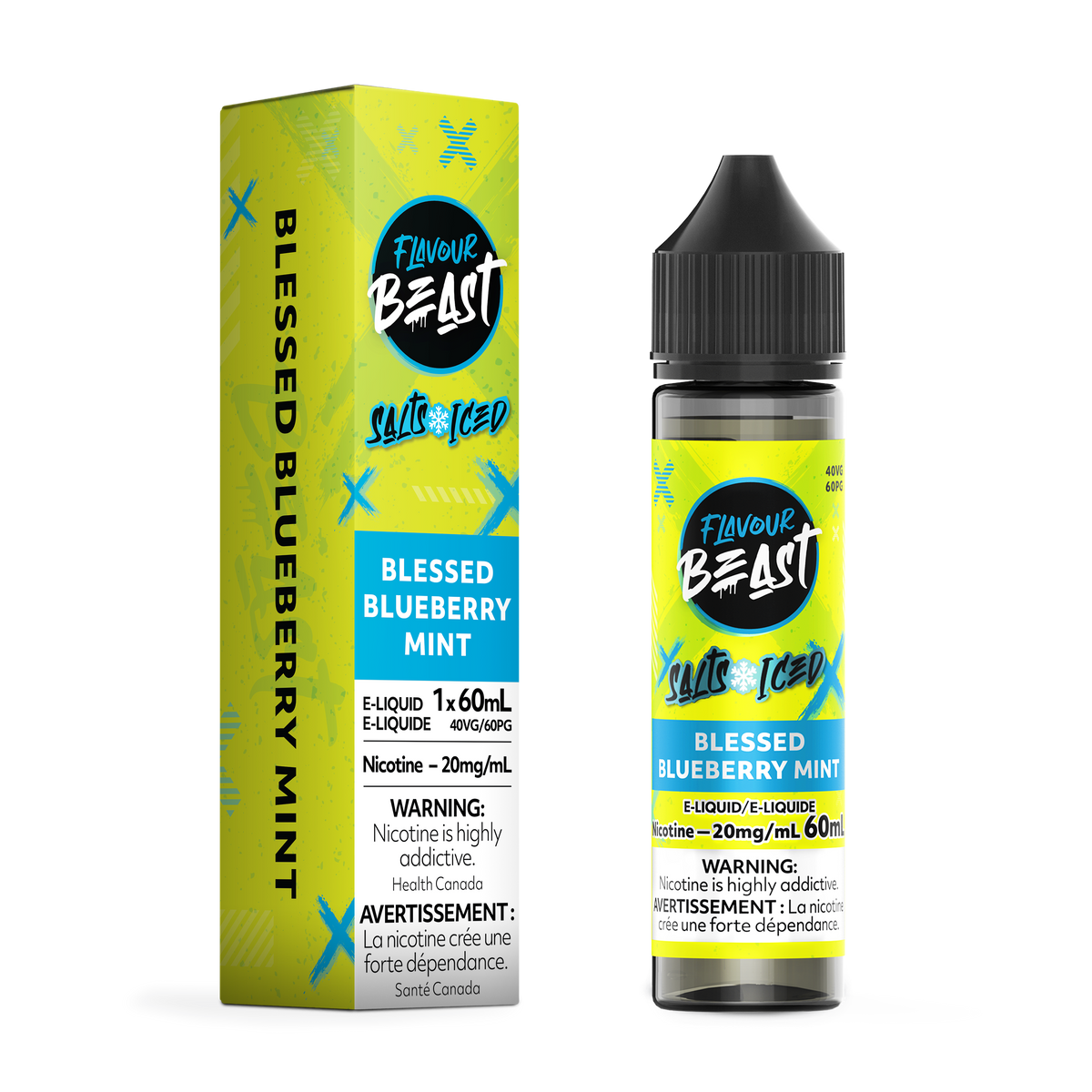 Flavour Beast Vape Juice Salt Nic - Blessed Blueberry Mint Iced (60mL)