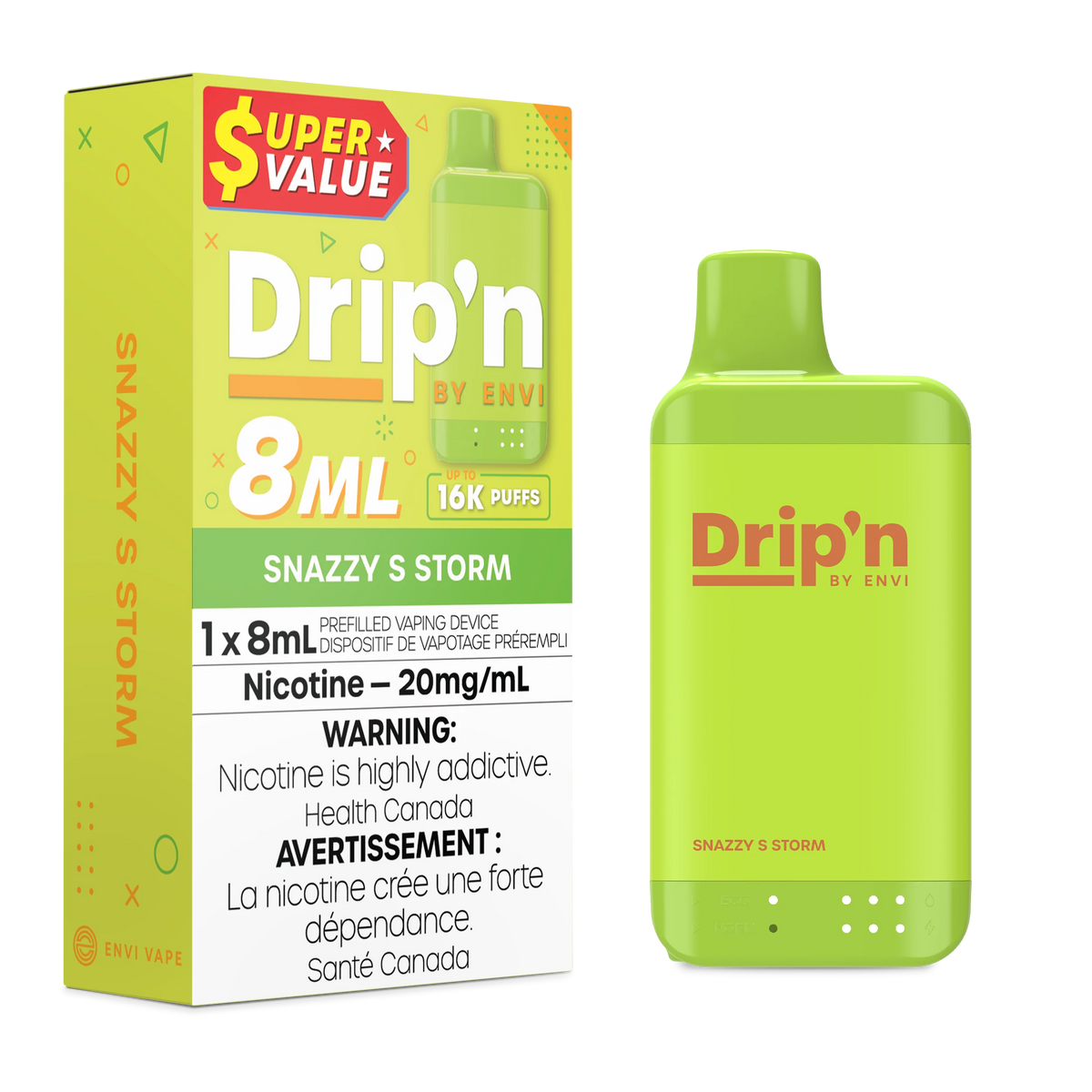 Dripn By Envi 16K Disposable Vape - Snazzy S Storm (8mL)