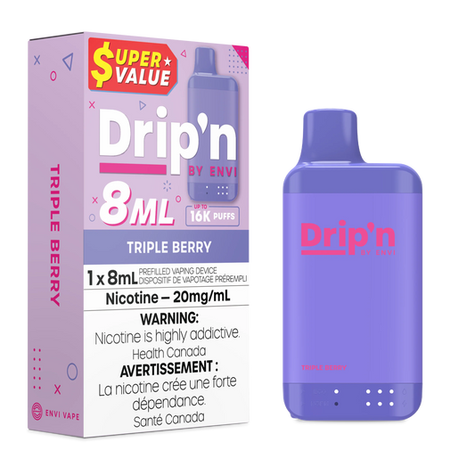 Dripn By Envi 16K Disposable Vape - Triple Berry (8mL)