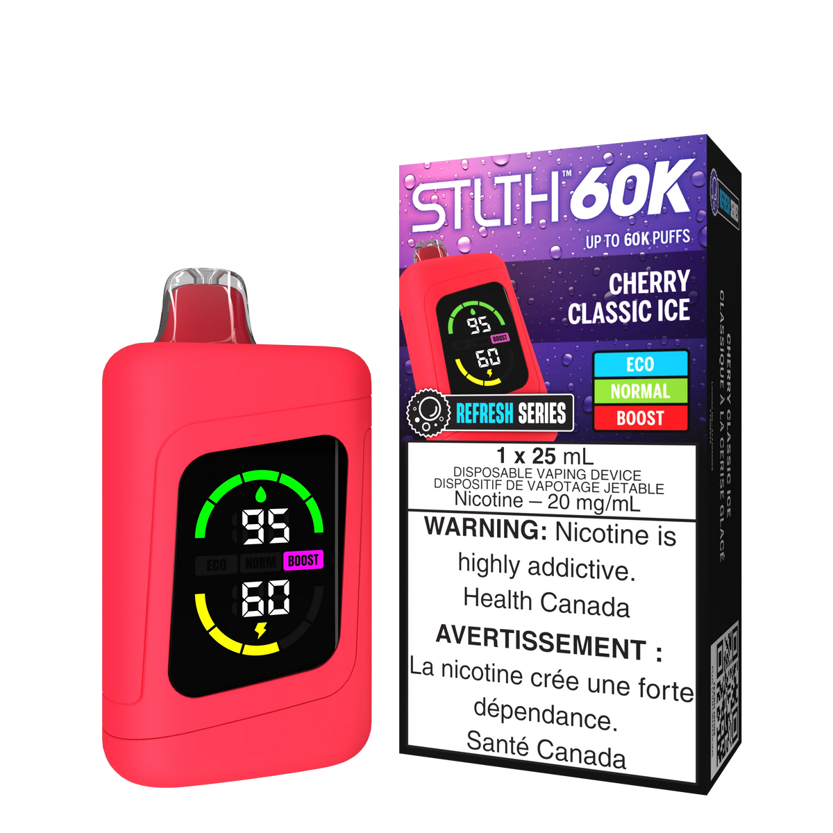 Cherry Classic Ice - STLTH 60K Disposable Vape (25mL)