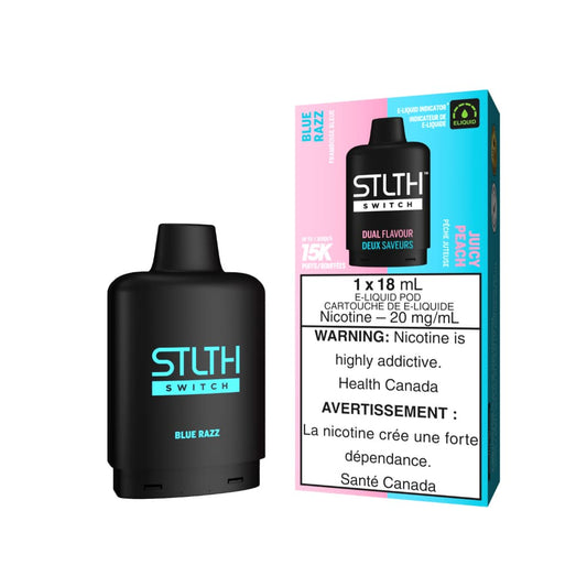 Blue Razz Lemon Ice | Juicy Peach Ice - STLTH Switch Vape Pods 15K