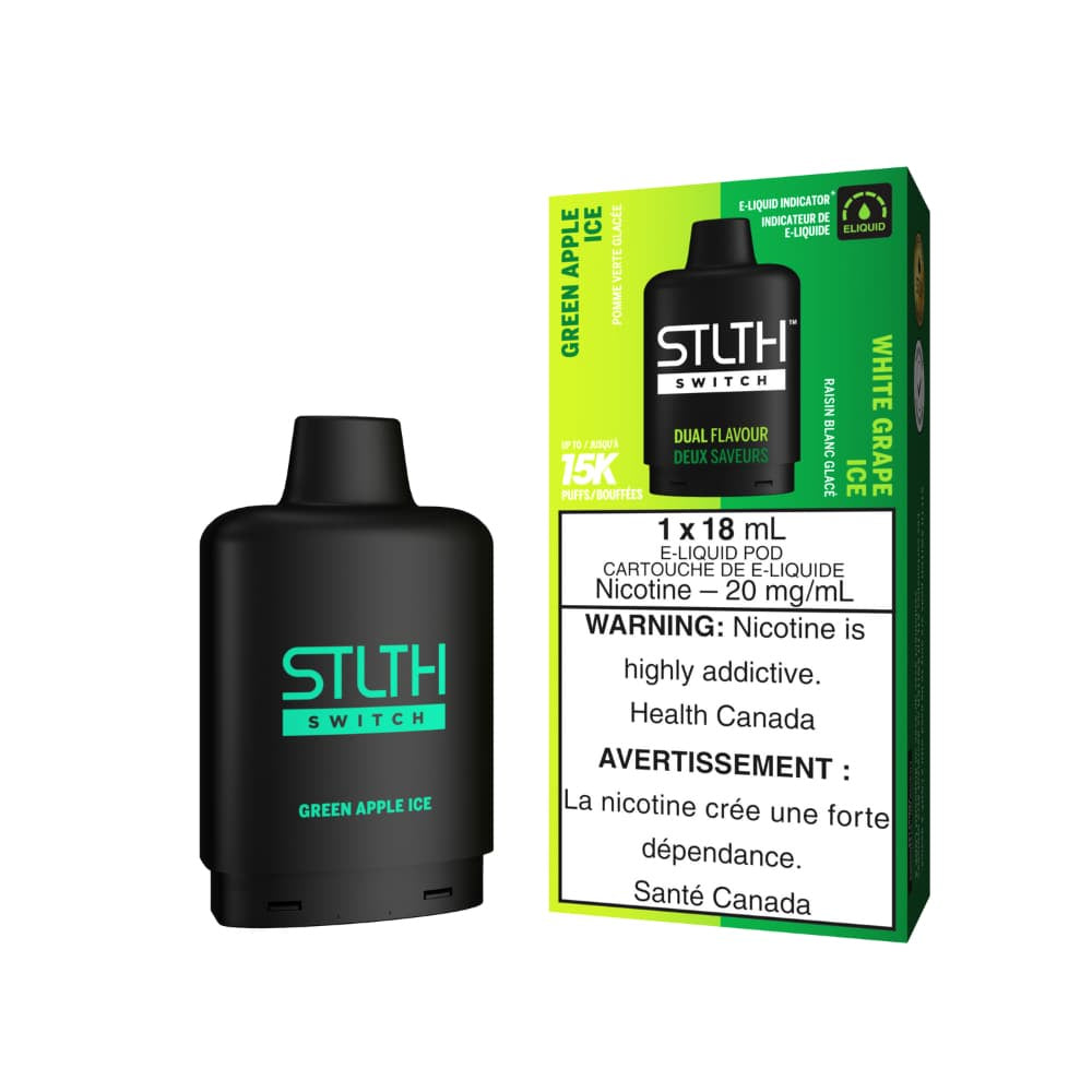 Green Apple Ice | White Grape Ice - STLTH Switch Vape Pods 15K