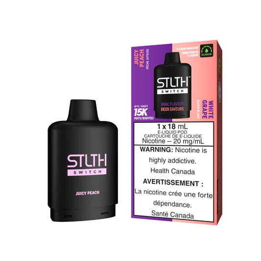 Juicy Peach | White Grape - STLTH Switch Vape Pods 15K